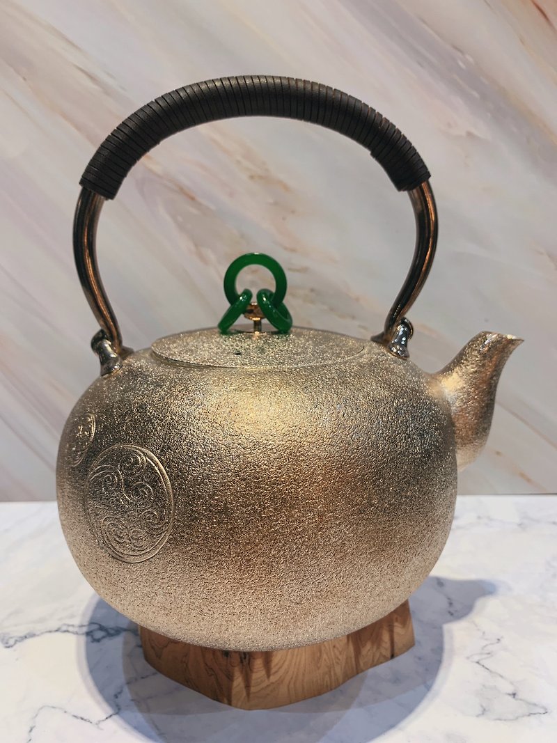 純銀 茶壺/茶杯/茶具 銀色 - 觀與藏系列 - 碧玉冰煙手工銀壺