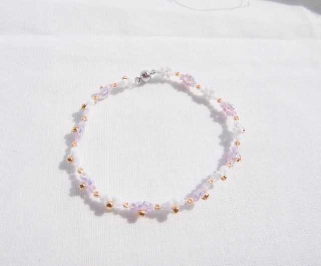 ビーズブレスレット マグネット着脱 pearl pink - Shop onion-beads