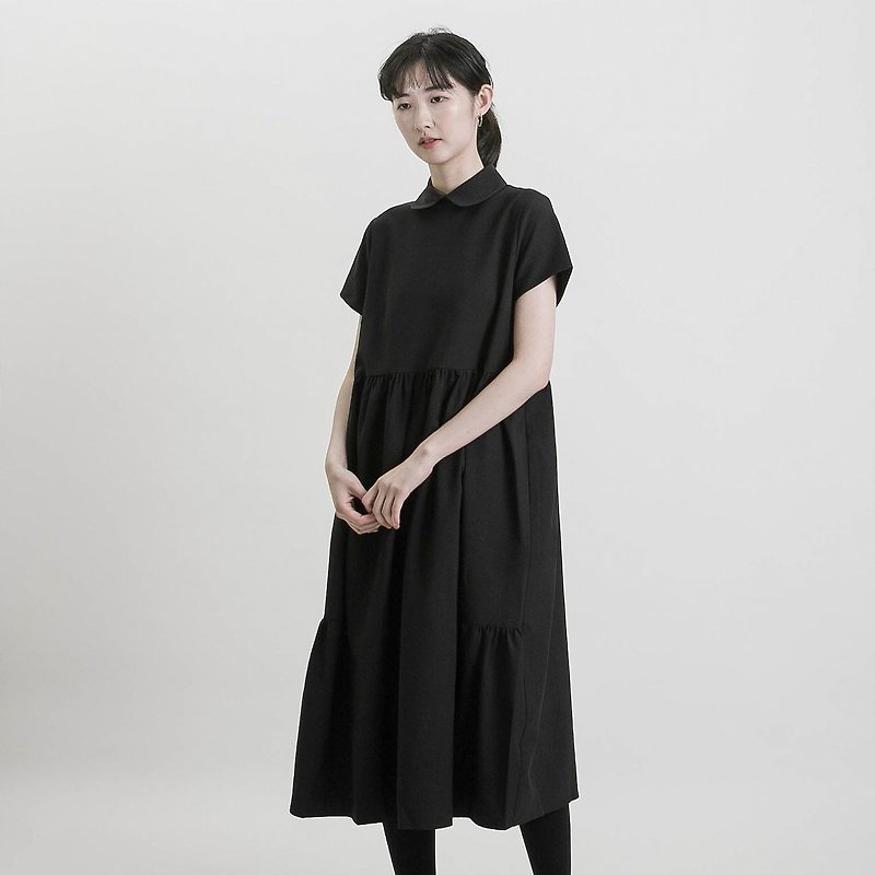 [Classic original] Whims whimsical crease dress _CLD001_black - One Piece Dresses - Cotton & Hemp Black