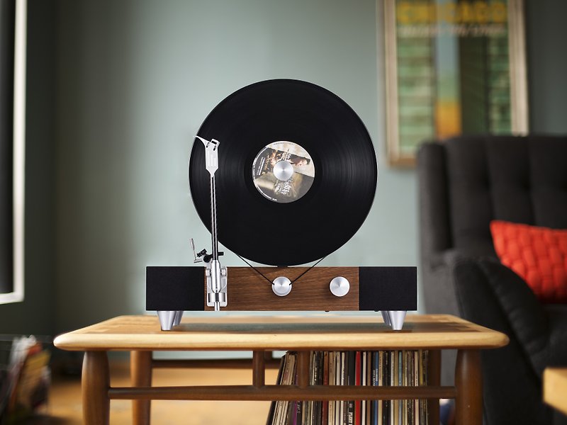 Gramovox葛萊美胡桃木豎立式黑膠唱片機復古留聲機客廳藍牙音響 - 藍牙喇叭/音響 - 其他材質 
