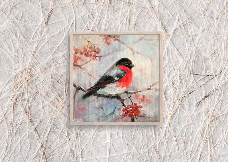 原創油畫鳥畫裝飾房間 - 海報/掛畫 - 其他材質 紅色