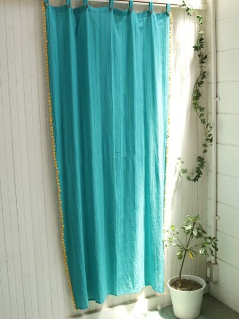 【預購中】✱蓬蓬絨球素色窗簾✱(四色) - 擺飾/家飾品 - 棉．麻 多色