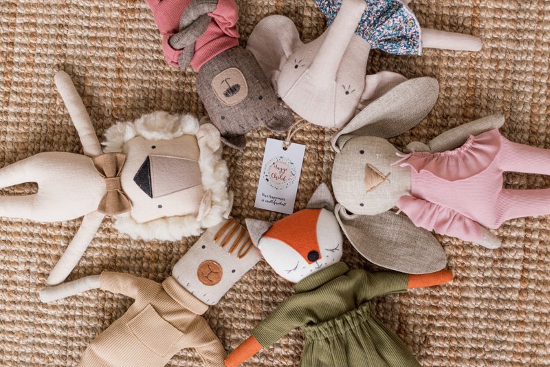 現代嬰兒玩具動物，兒童手工玩具，兒童手工動物玩偶 - 寶寶/兒童玩具/玩偶 - 環保材質 多色