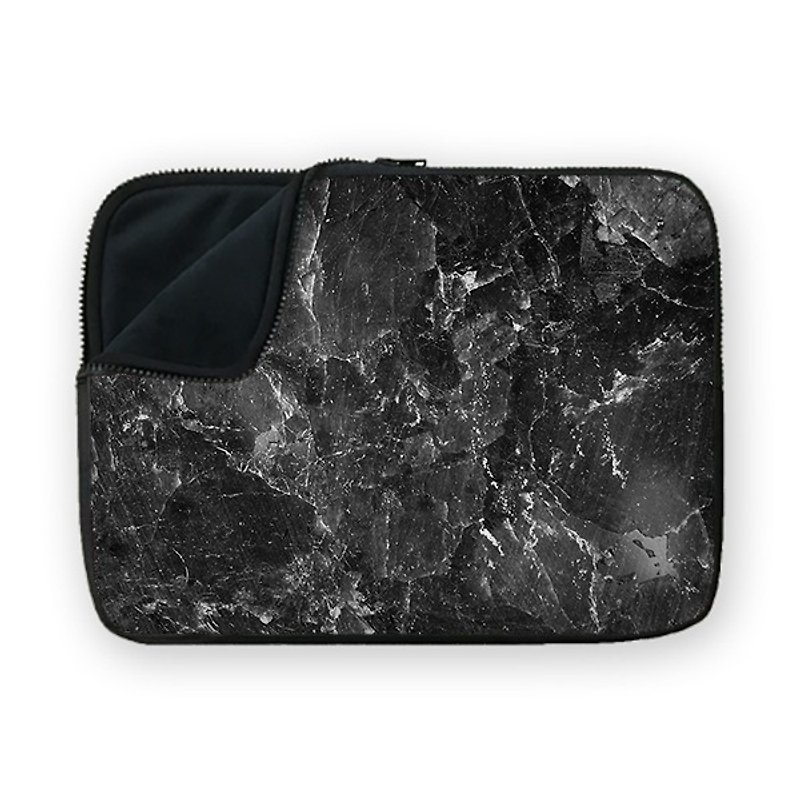 Black Crack Marble shock-absorbing waterproof laptop bag BQ7-MSUN11 - กระเป๋าแล็ปท็อป - วัสดุอื่นๆ 