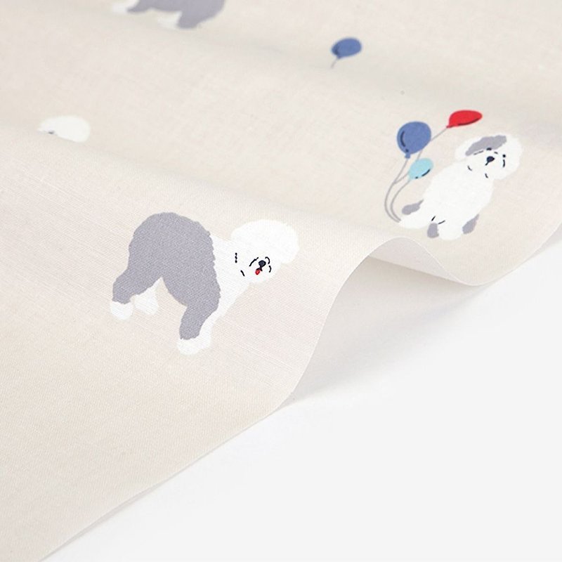 Dailylike design fabric printed cotton - sheepdog, E2D49382 - เย็บปัก/ถักทอ/ใยขนแกะ - ผ้าฝ้าย/ผ้าลินิน สีกากี