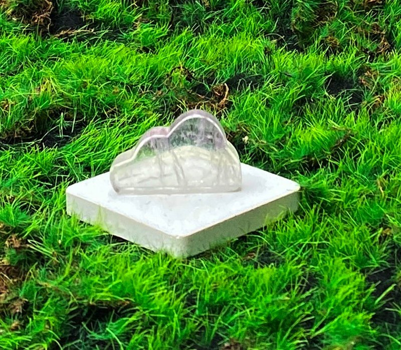 能量擺飾-天然可愛漸層彩虹小螢石雲朵 增智慧 增加創意思考 - 擺飾/家飾品 - 水晶 多色