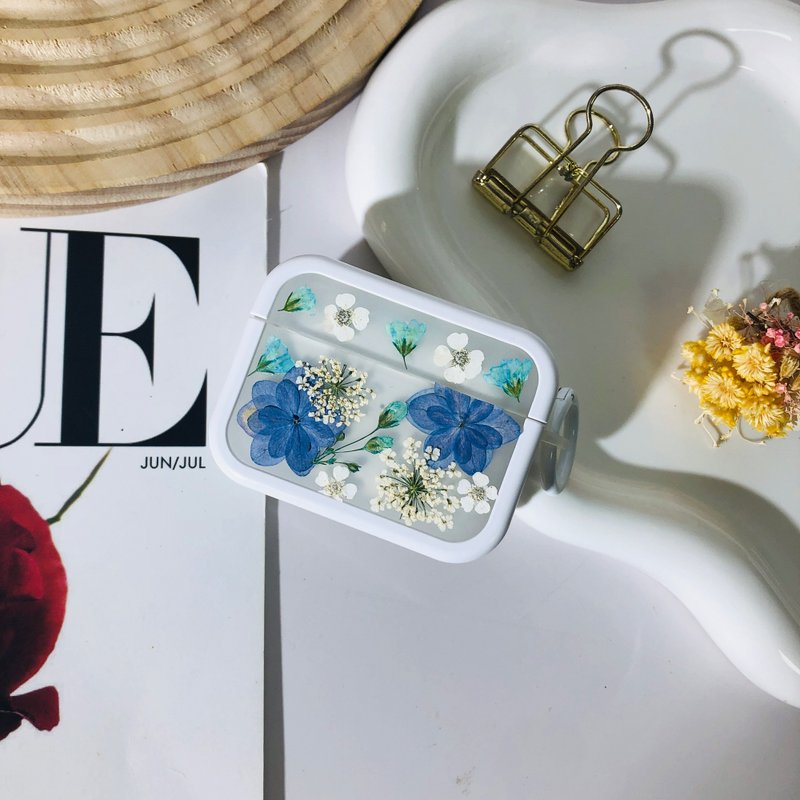 珍珠白壓花耳機殼,搭配AirPods 1,2,3,4,AirPods Pro,精美禮物 - 耳機/藍牙耳機 - 植物．花 