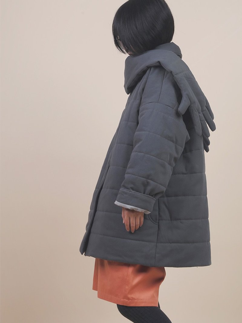 男女共穿 中性棉服 寬鬆外套 情侶棉衣 - 女上衣/長袖上衣 - 棉．麻 多色
