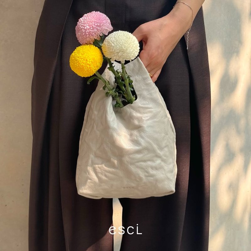 Usual Bag S_Cream_Genuine leather_ tote bag - 手提包/手提袋 - 真皮 