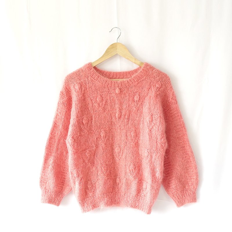│Slowly│Strawberry - Vintage Sweater│vintage.Retro.Literature - Women's Sweaters - Other Materials Pink