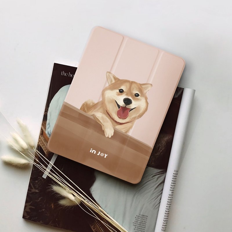 inu dog ipad case for for iPad mini5,6/Pro10.5/12.9/Air5/iPad 9 - Tablet & Laptop Cases - Other Materials Pink