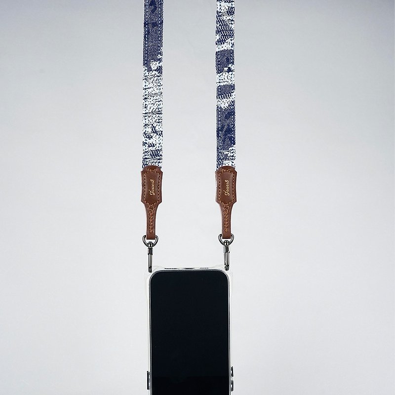 雙扣手機背帶-涼感舒適1.8cm-星軌丹寧-個型有型-長度可調 - 掛繩/吊繩 - 其他材質 多色
