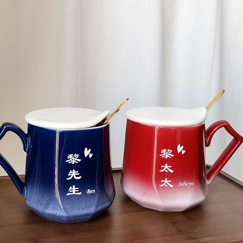 [Customized] Mug Couple Pairing Cup Ceramic Mug Wedding Gift Anniversary Gift Cute Pairing Cup Gift Box - แก้วมัค/แก้วกาแฟ - ดินเผา 
