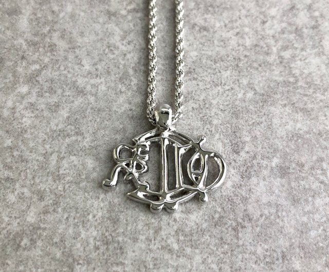 vintage Dior エンブレム ロゴ 重厚 チェーン ネックレス 日本直送