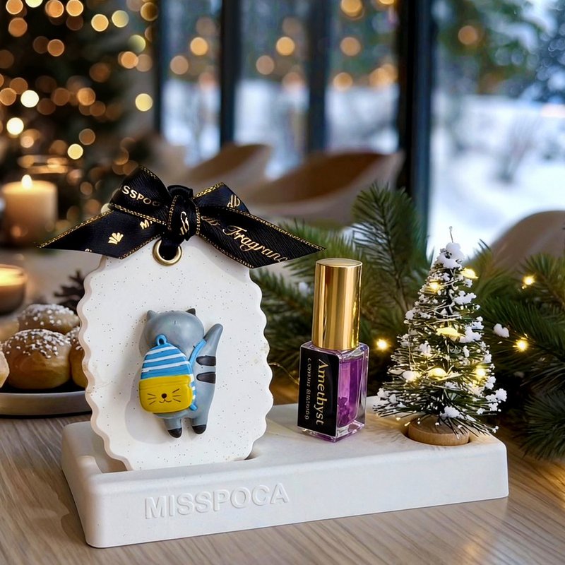 【Ships in 24H x Buy 1 Get 3 Free】Travel Cat Christmas Micro-Scenery Diffuser 5-Piece Gift Box - Pet-Friendly Aroma - น้ำหอม - น้ำมันหอม สีเขียว