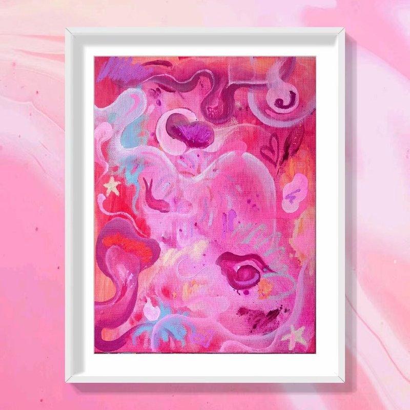 Abstract acrylic oil painting decorative painting pregnancy - โปสเตอร์ - วัสดุอื่นๆ 