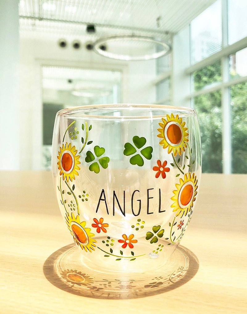 雙層玻璃杯 | 太陽花 01 | 情人禮物、結婚禮物、週年禮物 - 咖啡杯/馬克杯 - 玻璃 多色