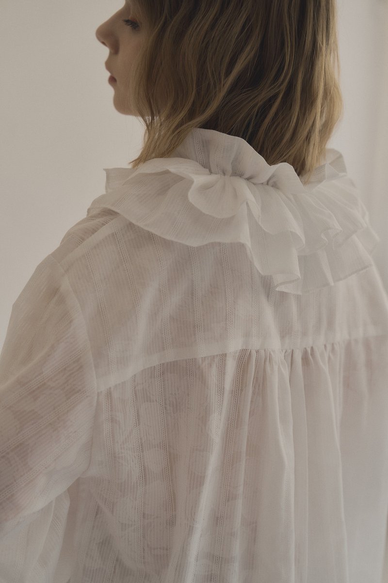 poppy collar shirt 罌粟領襯衫  White 白 - 女襯衫 - 棉．麻 白色