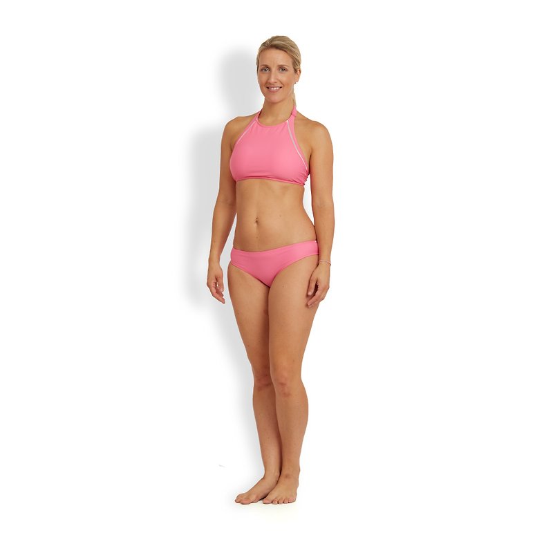 HANNAH 高頸兩件式泳衣 - 女泳衣/比基尼 - 其他材質 粉紅色