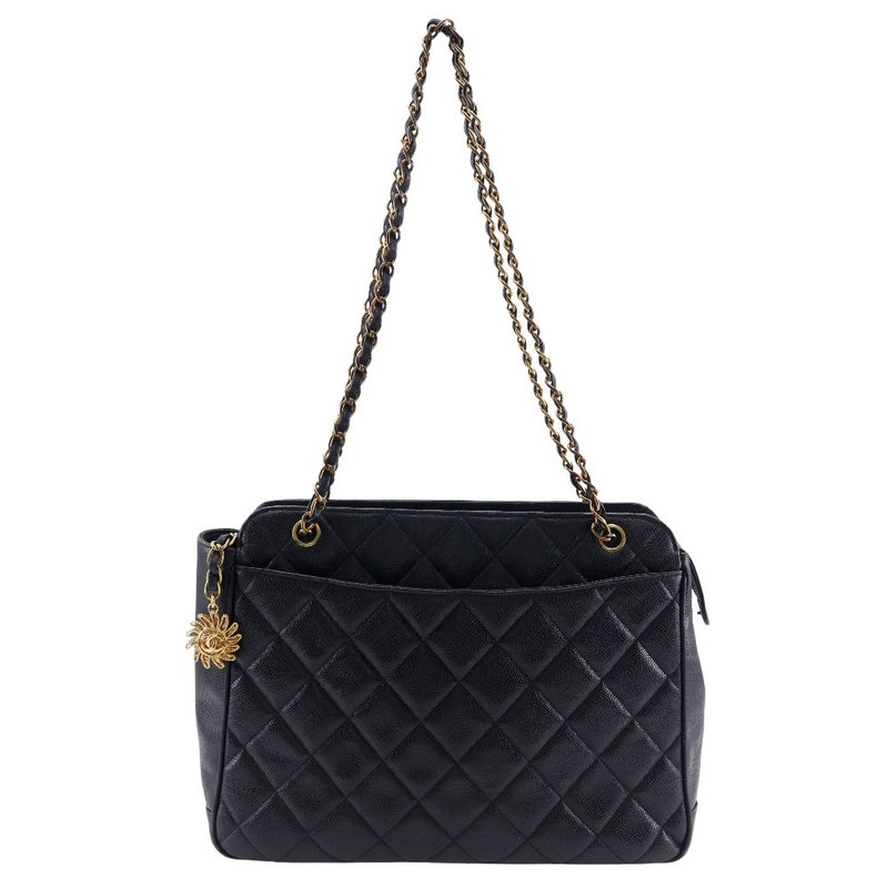 【日本直送】シャネル CHANEL チェーンショルダー ショルダーバッグ キャビアスキン 黒 レディース【中古】 - 側背包/斜背包 - 真皮 黑色