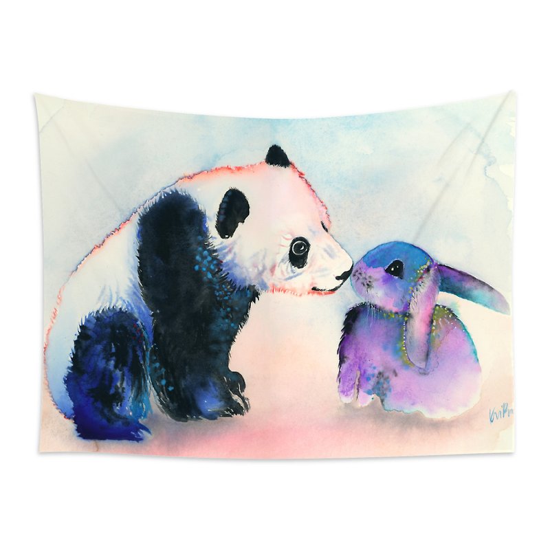 ▷Umade◀ Panda & Bunny Love【S】-家飾Home Decor 壁幔Wall Tapestry 牆壁裝飾 壁畫 居家佈置 掛畫 擺設 室內設計 活動佈置- Krista Bros【S 75x100cm】 - 擺飾/家飾品 - 其他材質 