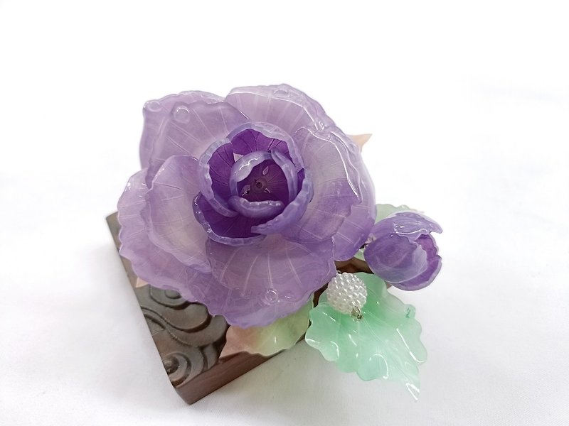 Ziyun Purple Rose Ancient Style Heat Shrinkable Flower Hairpin Hairpin Hair Accessories - Hair Accessories - Other Materials Purple