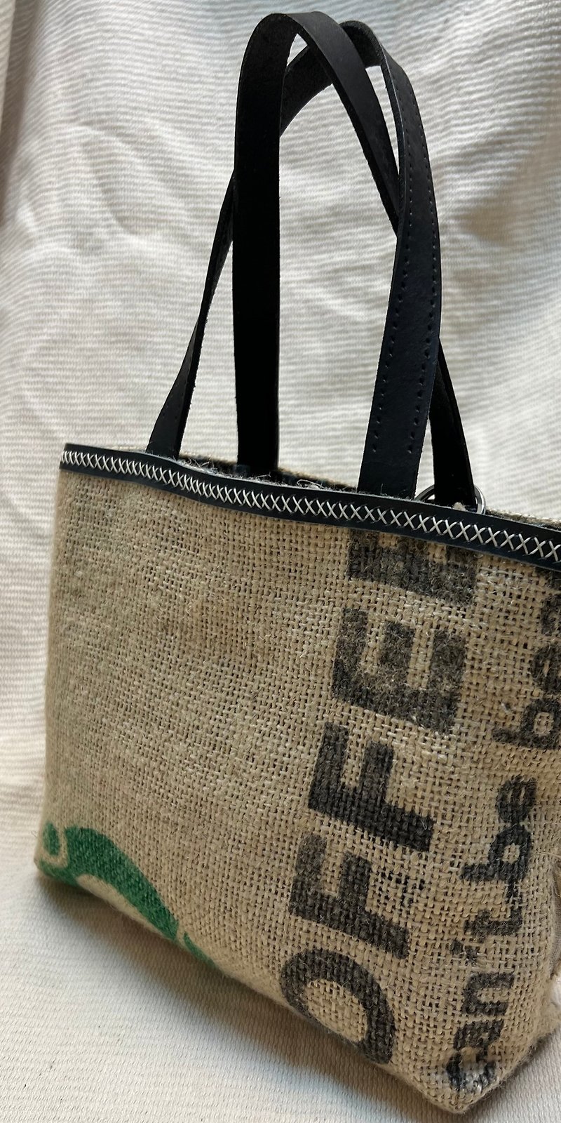 Coffee burlap bag - Handbags & Totes - Cotton & Hemp Black