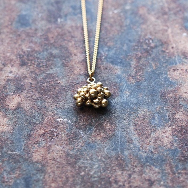 Crushed Fruit Necklace N542 - สร้อยคอ - โลหะ สีทอง