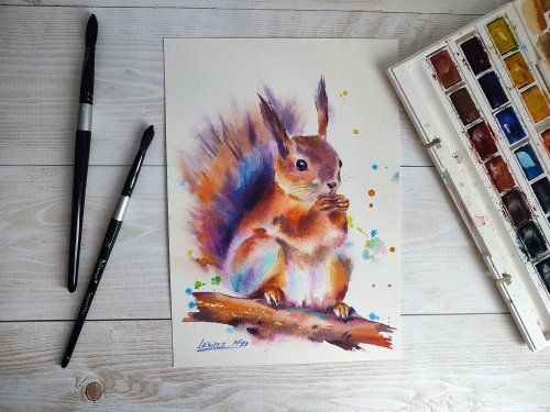 【原画】『ガンフリック』（絵画　パステル画　リス　動物画） リス - 絵画の人気通販 | minne byGMOペパボ 国内最大級の