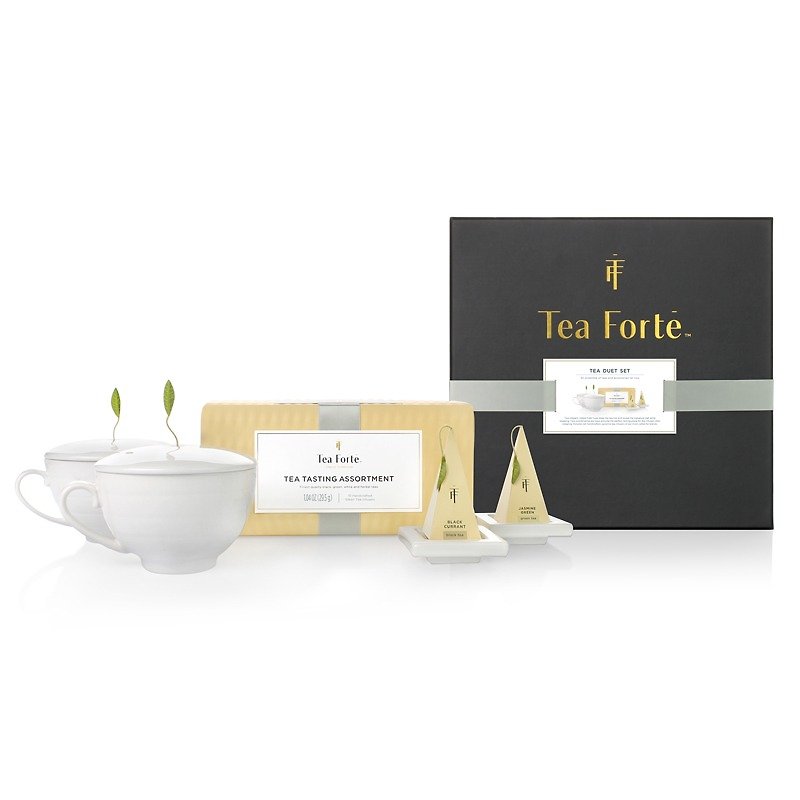 Tea Forte 雙人分享 茶品茶具禮盒 Tea Duet Gift Set - 茶葉/漢方茶/水果茶 - 瓷 