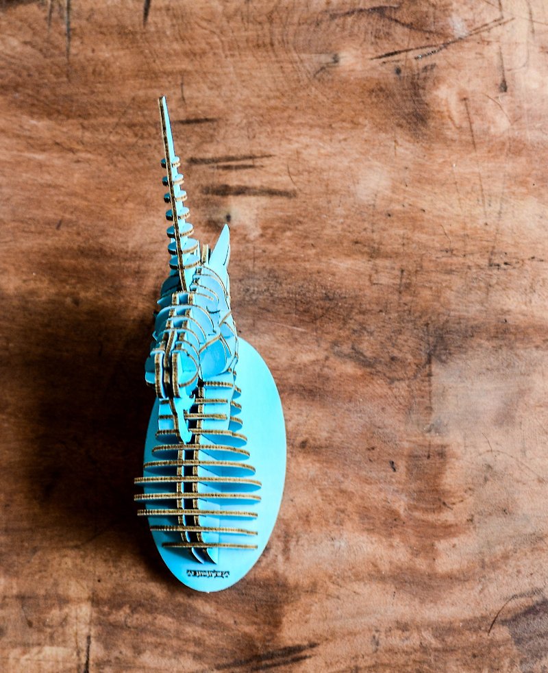 Unicorn 3D Handmade DIY Home Accessories Aqua Blue Small - Wall Décor - Paper Blue