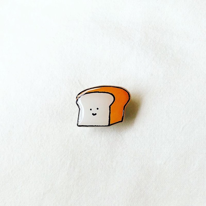 baby食パンくんブローチ - 胸針/心口針 - 樹脂 橘色