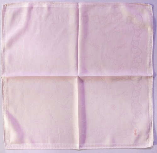 イヴ・サンローラン ヴィンテージ ハンカチ ハート ピンク 20 x 20