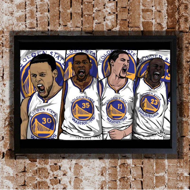 Curry Klay Green Durant Warriors NBA Stars Illustration Puzzle Photo