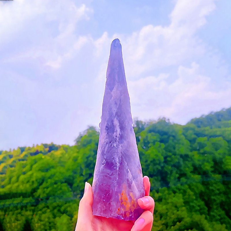 Natural amethyst scepter laser laser crystal tower crystal array hanging bracele - ของวางตกแต่ง - คริสตัล สีม่วง