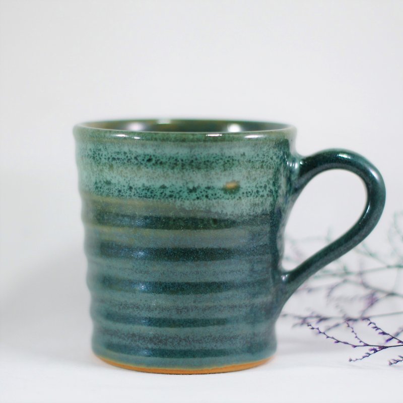海草綠波浪杯,咖啡杯,茶杯,水杯,馬克杯-容量約270ml - 咖啡杯 - 陶 紫色