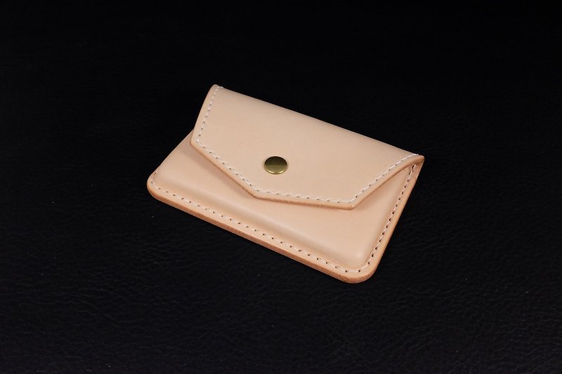 KH-original color shape business card holder (card case European primary color vegetable tanned leather) - Card Holders & Cases - Genuine Leather Khaki