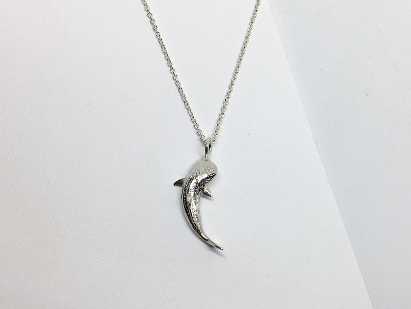 One sterling silver and one brass whale shark charm - สร้อยคอ - เงินแท้ สีเงิน