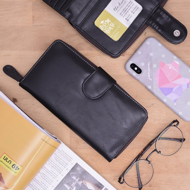 Long Wallet - Synthetic leather - Wallets - Plastic Black