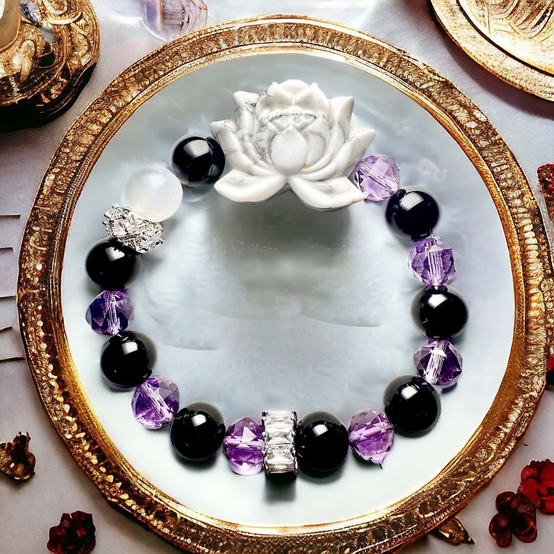 Lotus Blossom Accent: Unique Princess Gloss Bracelet - Bracelets - Stone 