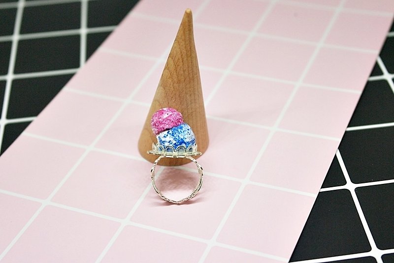 <Two-color ice cream>-Clay x Ring Series-#快乐# #送礼#=>Limited X1 - General Rings - Clay Blue