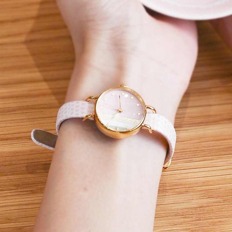 なでしこ|| 日本製レディース腕時計 - 腕時計 - 革 ピンク