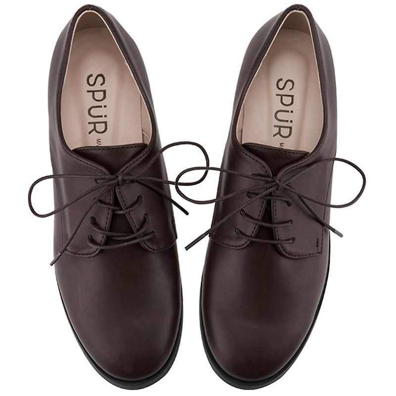 SPUR Baguette oxford LF7027 BROWN - Women's Oxford Shoes - Faux Leather 