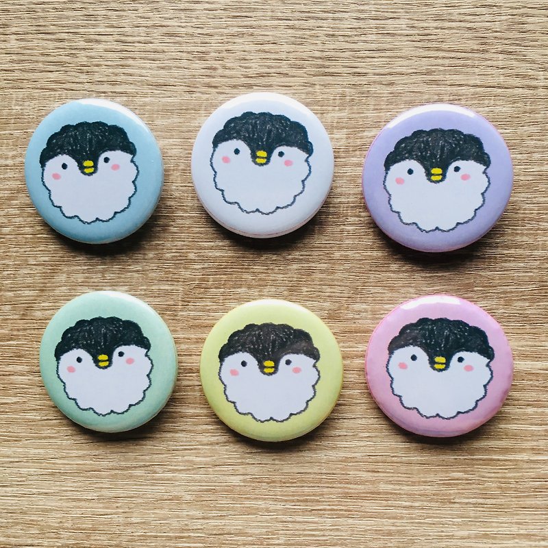 Penguin rice ball badge - เข็มกลัด/พิน - พลาสติก ขาว