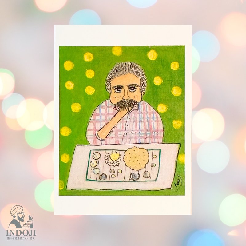 明信片　印度的B先生 - 心意卡/卡片 - 紙 綠色