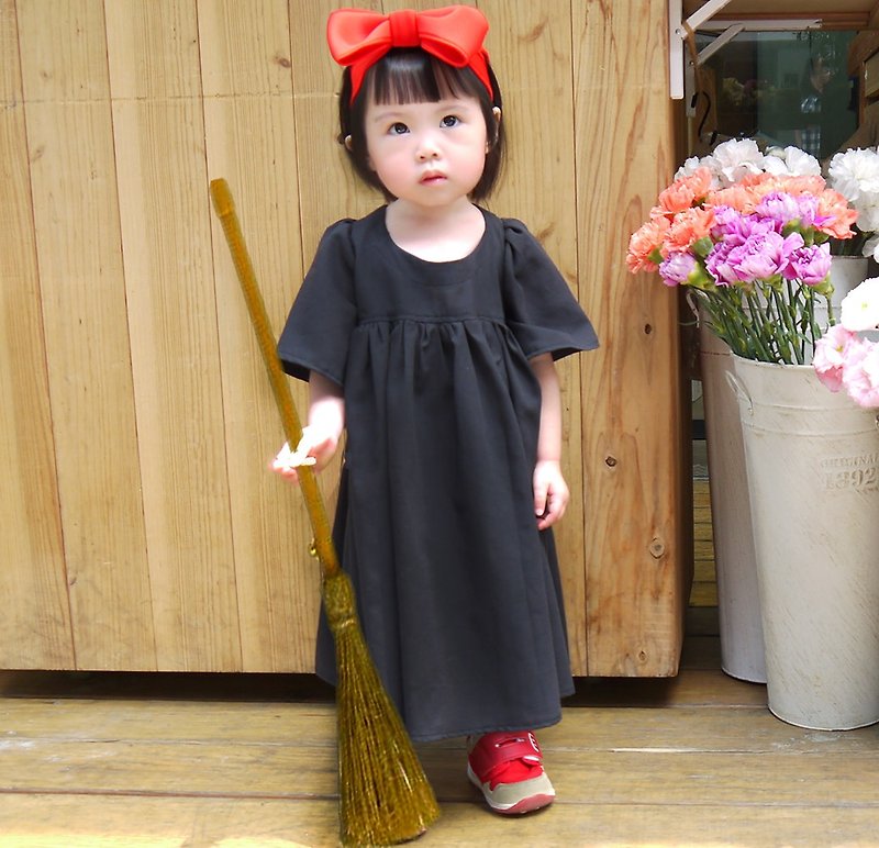 DOMOMO magic マジック baby dress + hairband, full-month gift, first-year gift, first week collection - Kids' Dresses - Cotton & Hemp Black
