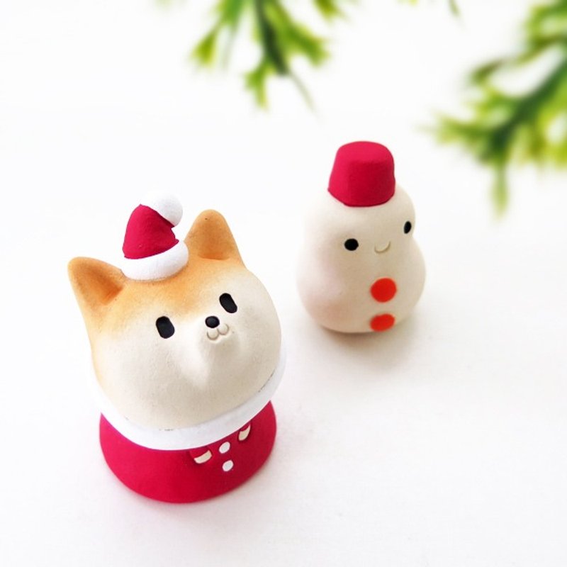 サンタクロース柴わんＳ　クリスマス置物 - 擺飾/家飾品 - 陶 紅色