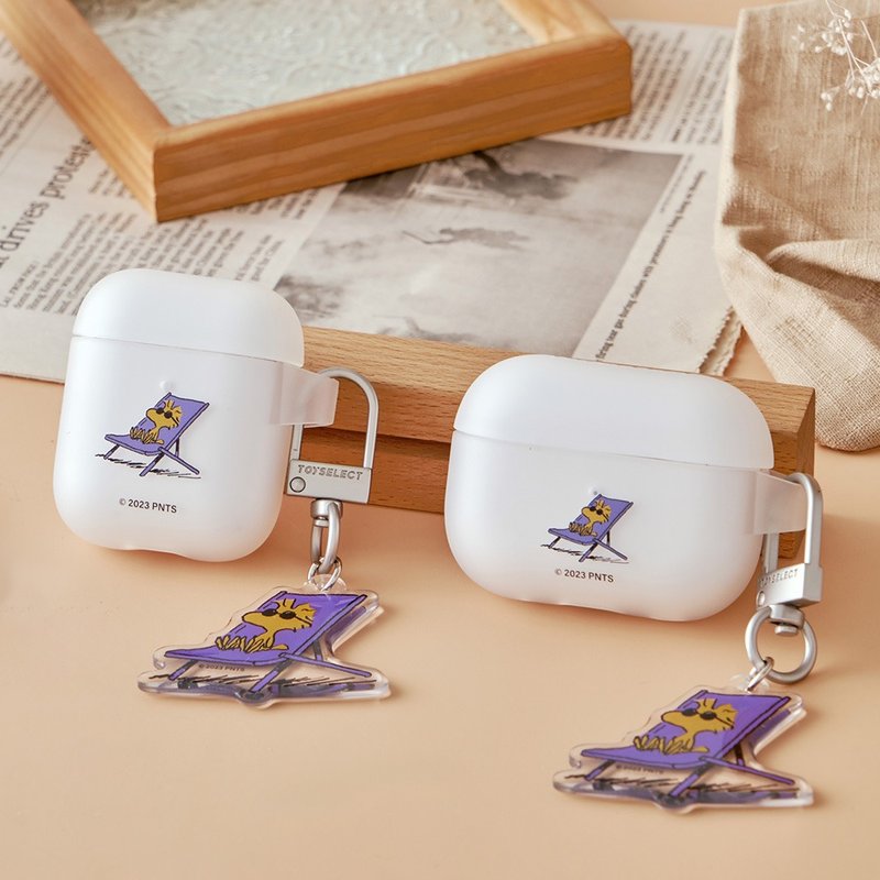 SNOOPY史努比 躺椅曬太陽強悍防摔AirPods保護套(附吊飾) - AirPods/耳機保護套 - 塑膠 多色