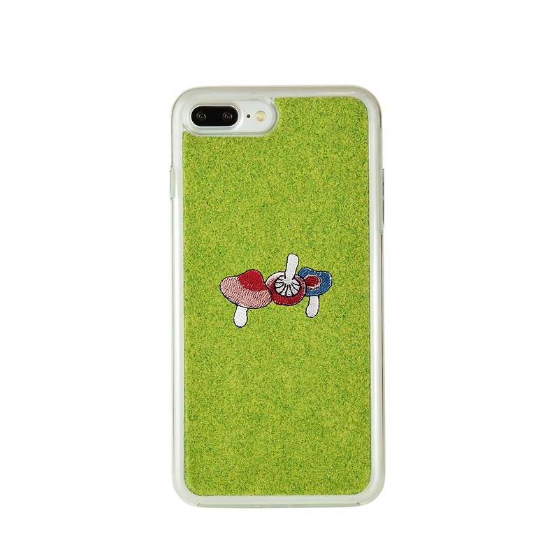 [iPhone7 Plus Case] Shibaful -Mill Ends Park Kyototo Kinoko Multi- for iPhone 7 Plus - Phone Cases - Other Materials Green