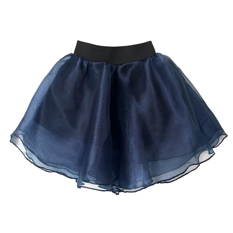 キューティーベラエレガントなスタイルのオーガンザスカート伸縮性のあるスカート付きショートスカートオーガンザネイビー - スカート - ポリエステル 